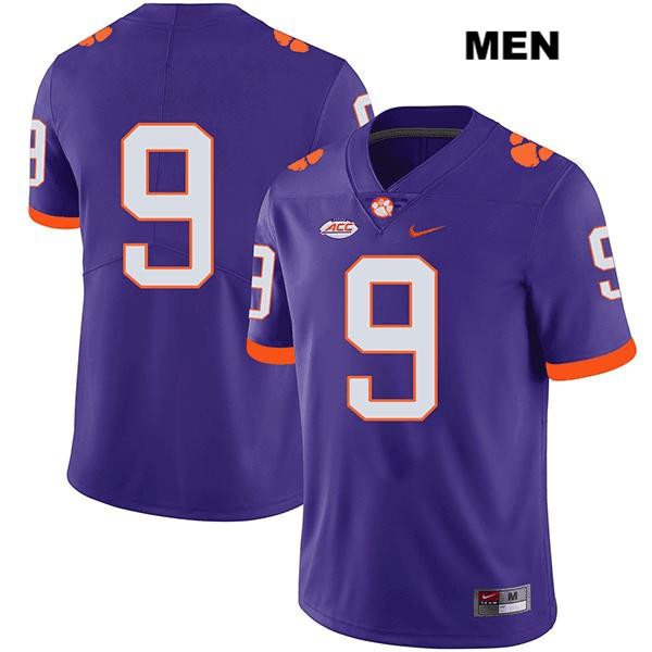 Men's Clemson Tigers #9 Brian Dawkins Jr. Stitched Purple Legend Authentic Nike No Name NCAA College Football Jersey GFK4346YG